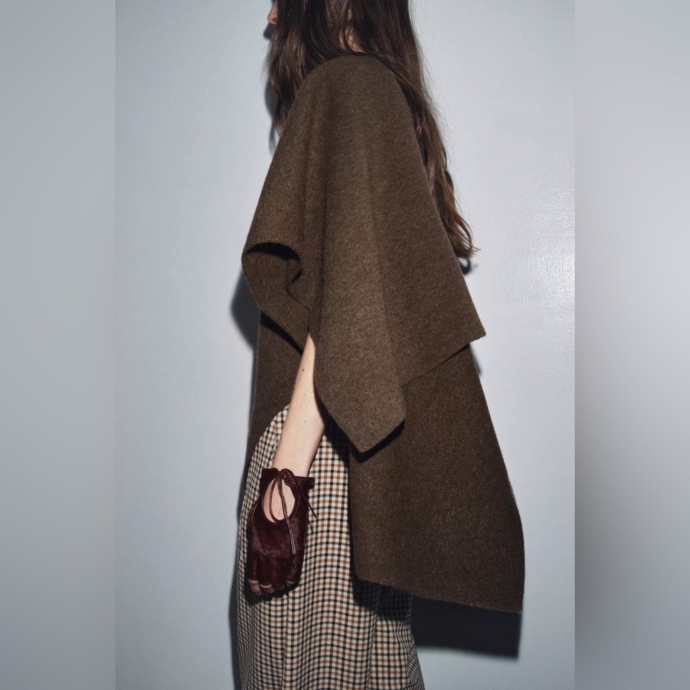 ZARA FAUX FUR 100% LEATHER MITTEN GLOVES